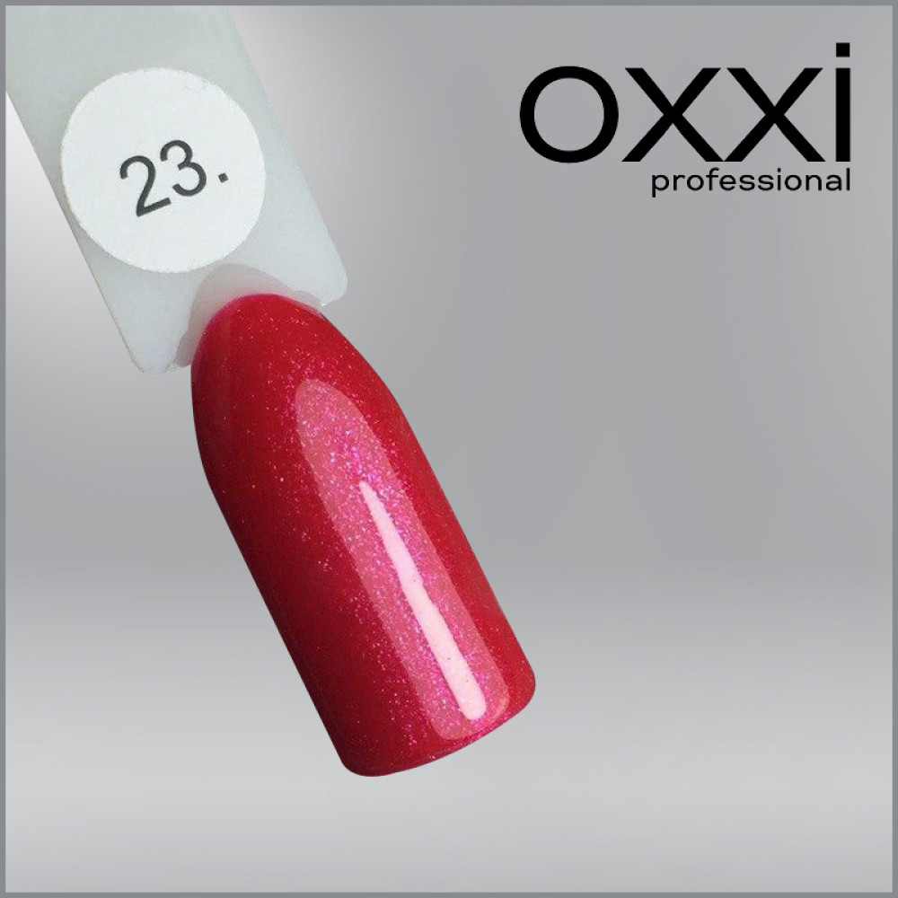 ГЕЛЬ-ЛАК OXXI 23 СВІТЛИЙ ЧЕРВОНИЙ З МІКРОБЛИСКОМ, 10МЛ
