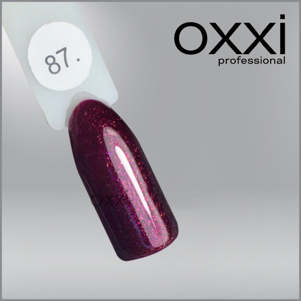 ГЕЛЬ-ЛАК OXXI 87 ВИШНЕВИЙ З МІКРОБЛИСКОМ, 10МЛ