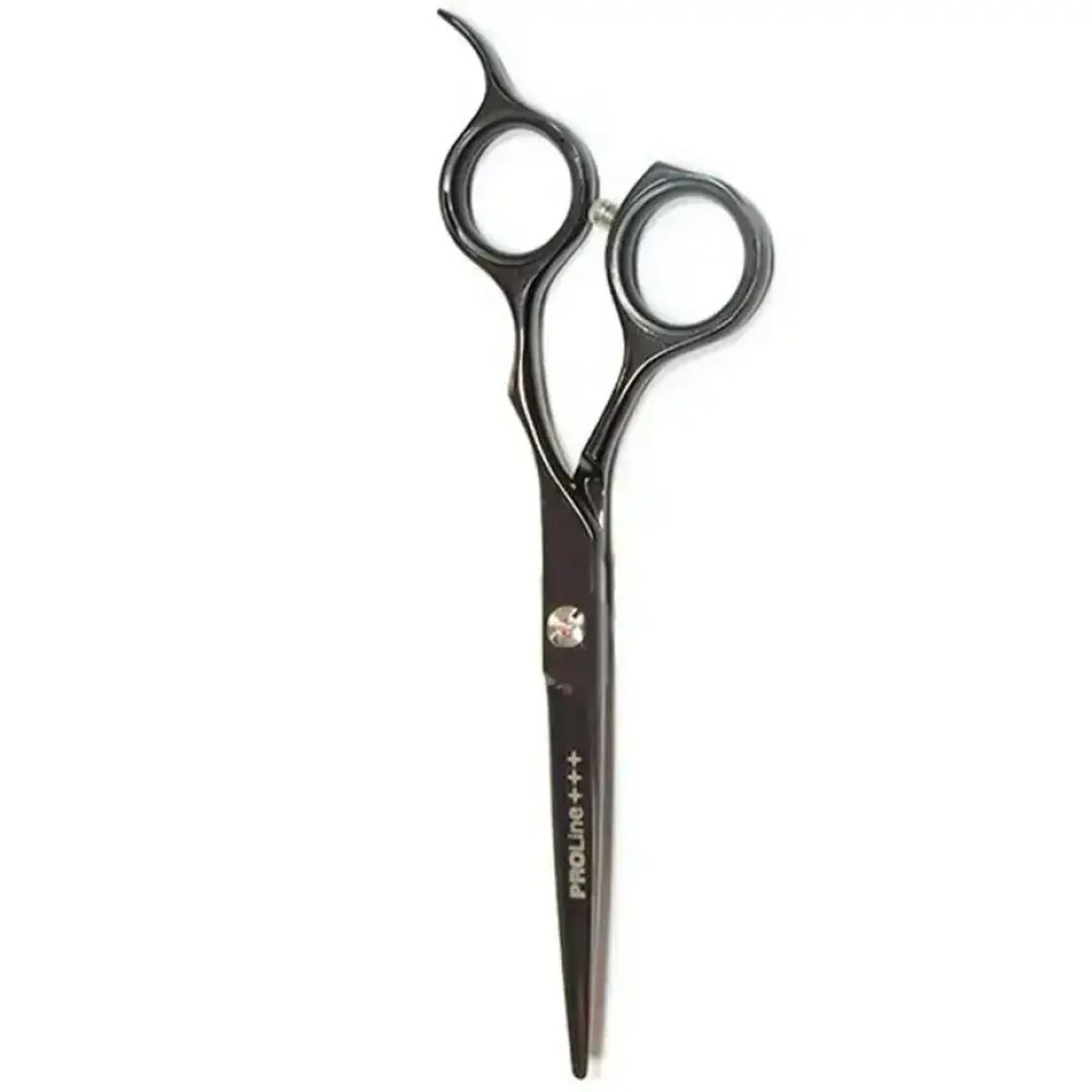 Ножиці для стрижки прямі Proline SK102B чорні з каменем розмір 5.5
